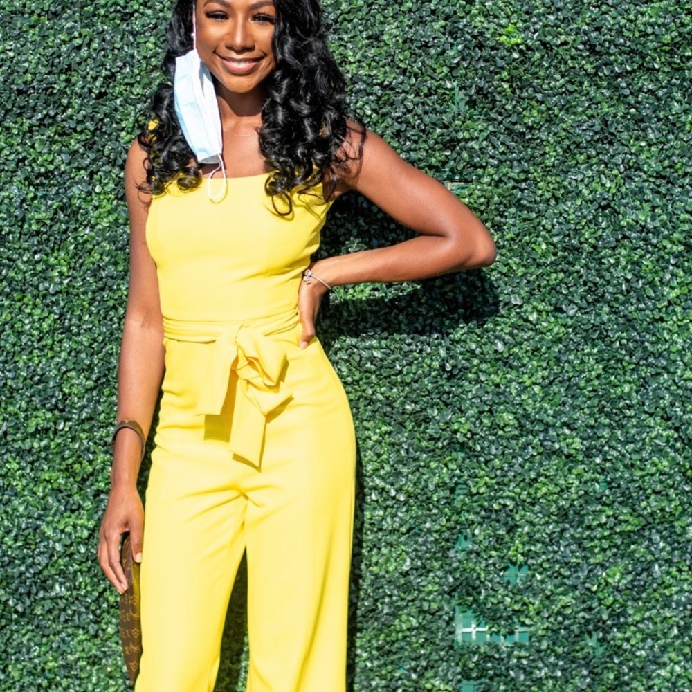 ANTONIO MELANI Yellow Jumpsuit with Wide-Leg Elegance